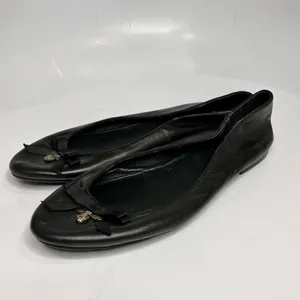 Fossil black leather ballet flats with bee charm pendant‎ size 10 thumbnail 3