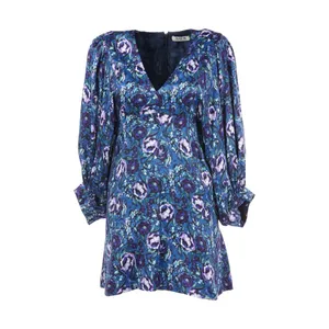 AMUR Steph Mini Dress, Azure Abstract Floral Print, 0 (US) thumbnail 5