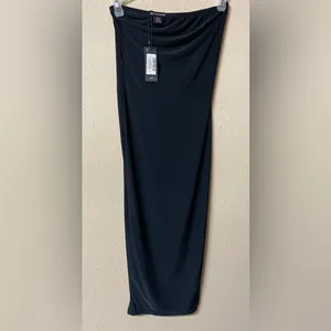 Pretty Little Thing Petite 00 Bandeau Black Maxi Dress NWT 💞 thumbnail 13