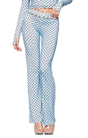 I AM GIA Polka Dot Track Pant Blue Medium NWT IN PACKAGE thumbnail 1