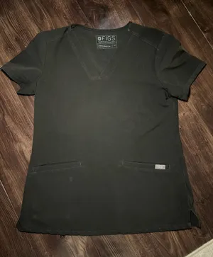 Figs Black Scrub Top Size XS thumbnail 1