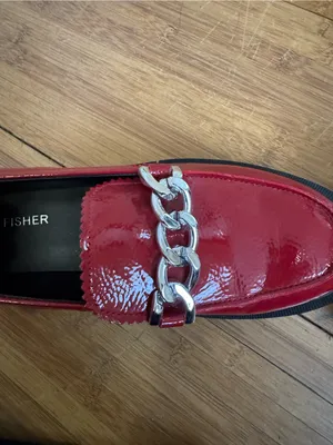Marc Fisher Red Patent Chain Loafers thumbnail 5