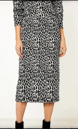 Loft NWT Women's Knit Midi Cheetah Print Pencil Skirt Size M thumbnail 1