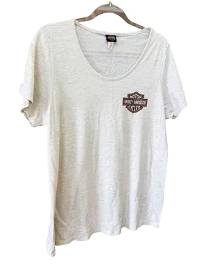 Harley Davidson Womens Tee 2X Logo Graphic Soft Wash Biker Grunge thumbnail 1