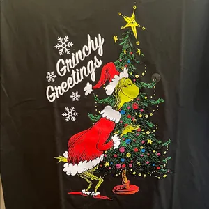 The Grinch “Grinchy Greetings” Christmas Tee – Dark Green/Black – Size L‎ – NWT thumbnail 2