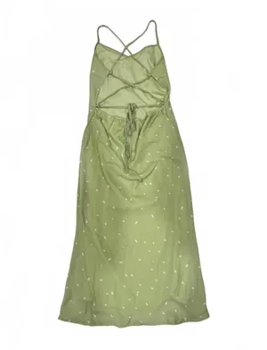 Princess Polly Sage Green Dot Slip Midi Dress thumbnail 5