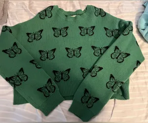 Green butterfly L.A. hearts sweater NWT thumbnail 1