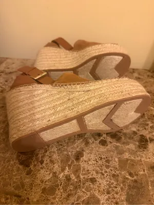 Marc Fisher Brown Suede Espadrille Wedge Sandals thumbnail 3