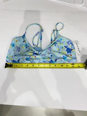 Pacsun Blue Floral Bikini Top Size L thumbnail 4