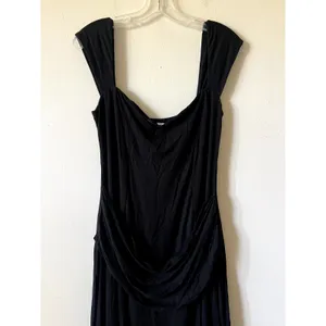 Oh Polly Elva Modal Sweetheart Neck Cowl Waist Maxi Dress in Black Size XL New thumbnail 8