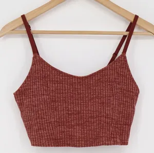 Aerie Crop Top Womens L Ribbed Bralette Terracotta Adjustable Straps Excellent thumbnail 1