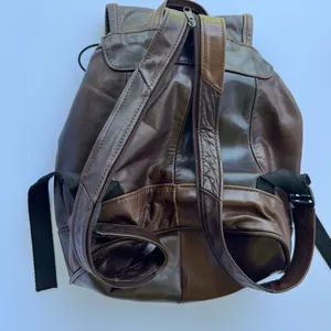 Vintage 90’s Genuine Leather Drawstring Backpack Brown thumbnail 4