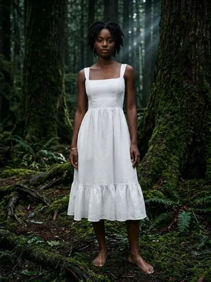 NWT Reformation Bucatini in White Linen Sleeveless Tank Tiered Dress 10 thumbnail 3