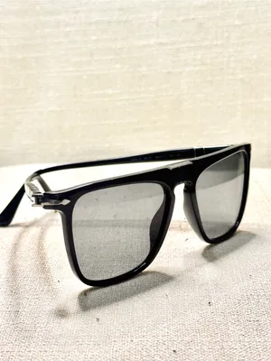 Persol PO3225S 95/31 Black Rectangle Sunglasses Handmade in Italy thumbnail 9