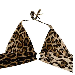 SHEIN Retro Leopard Animal Festival Crop Backless Halter Top Size Medium thumbnail 2