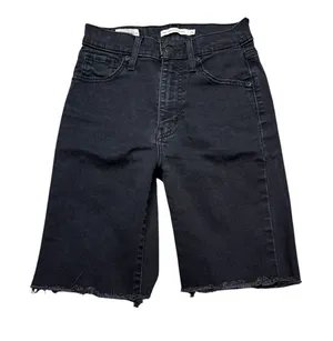 🖤 LEVI’S Mile High‎ Super Skinny Black Denim Cutoff Shorts Sz 26 🖤 thumbnail 1