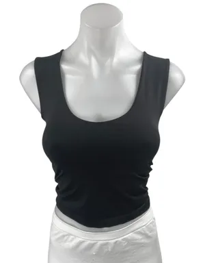 Free People Women's Black Sleeveless Scoop Neck Racerback Crop Tank Top Size XS thumbnail 1