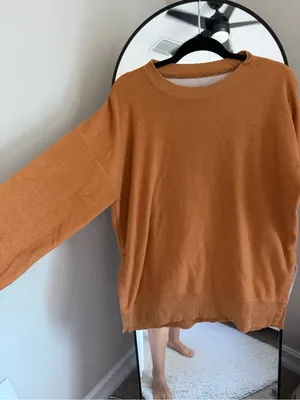 Aerie Rust Orange Crewneck Sweater thumbnail 3