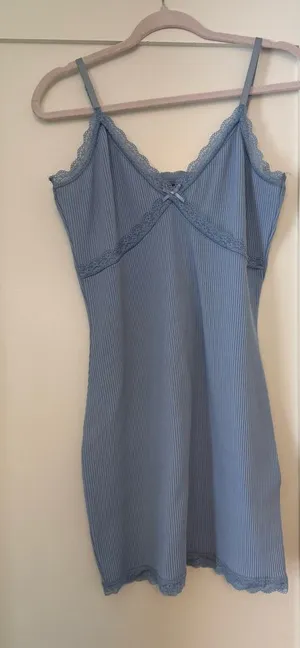 Medium H&M Ribbed Blue Body Con Dress thumbnail 1