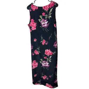 Vintage Sag Harbor 90s Black Floral Pattern‎ Sleeveless Maxi Dress 12 thumbnail 6