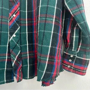 Wrangler green plaid flannel shirt thumbnail 6
