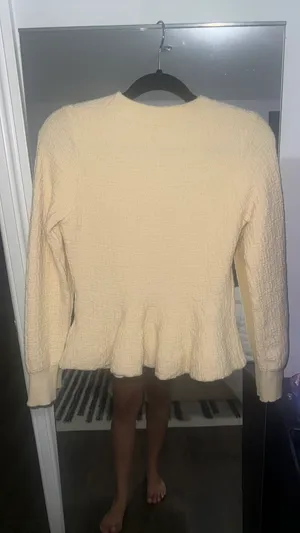 H&M Blouse Beige Long Sleeve thumbnail 2