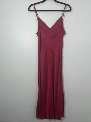 Anthropologie Saturday Sunday Women’s Small Berry Pink Midi Slip Dress thumbnail 4