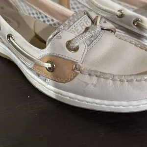 Sperry Top Sider size 7 Womens Beige White Leather Boat Shoes thumbnail 6