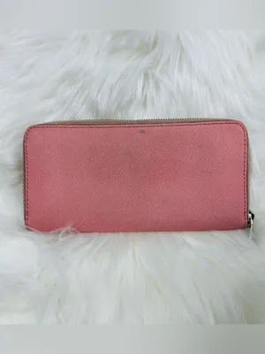 Michael Kors Pink Saffiano Zip Wallet with Gold Hardware thumbnail 2