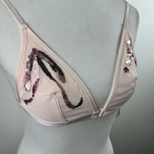 Victoria's Secret Pink Sequin Star Mesh Triangle Bralette Size S thumbnail 3