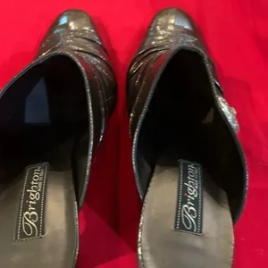 Brighton Rubens‎ Bronze Patent Croc Leather Mules 10 thumbnail 8