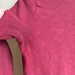J.Crew Vintage Cotton Long Sleeve T-Shirt Size S Maroon Womens Slub Knit Tee thumbnail 3
