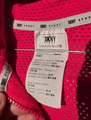 DKNY Sport Small Pink Sprint Mesh Relaxed Full-Zip Hoodie Top thumbnail 5