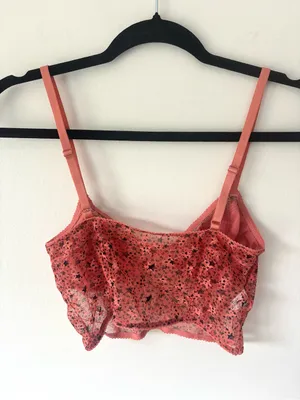 Free People Intimately Red Bralette Mesh Lace Dainty Stars Festival Concert thumbnail 4