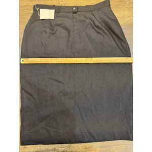 Vintage Dead‎ stock Carlisle Wool Gray Pencil Midi Skirt Size 16 Faux Wrap thumbnail 9