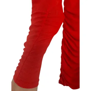 NWT Anthropologie Womens V-Neck Ruched Mesh Long Sleeve Mini Dress Red Size XS thumbnail 11