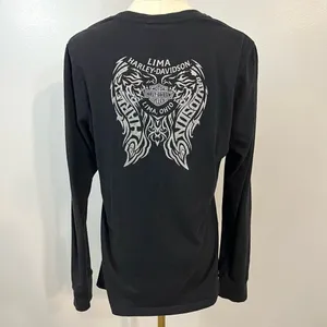 ❄️Harley Davidson Rhinestone Embellished‎ Long Sleeve Tee thumbnail 4