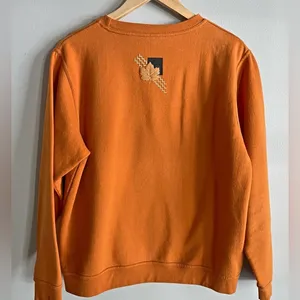 Vintage Frabjous Originals Leaf Appliqué Sweatshirt Rust Orange Sz M 90s thumbnail 4