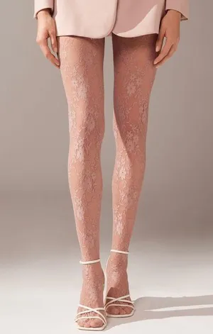 Calzedonia lace tights. Xs-s thumbnail 1