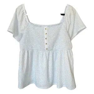 No Boundaries Blue Baby Flower Smocked Baby Doll Top XXL thumbnail 3