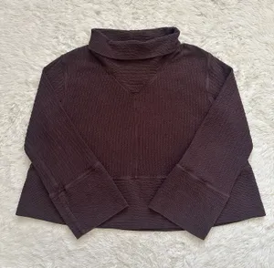 Lululemon Retreat Yourself Pullover Turtleneck Long Sleeve Textured Brown Sz M/L thumbnail 1