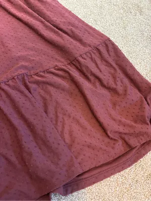 Maurices Rust Maroon Burgundy Swiss Dot Tiered Sleeveless Casual Dress thumbnail 3