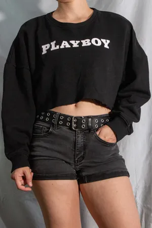 Playboy Missguided Cropped Crewneck Sweatshirt x thumbnail 1