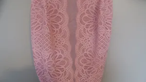 Victoria's Secret lacey illusion top mesh sexy lingerie bodysuit in pink. thumbnail 4