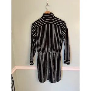 RALPH LAUREN 2 black white stripe shirt dress Long‎ Sleeve Tunic thumbnail 2