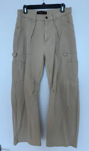 Lioness Tan Baggy Cargo Pants in Size M thumbnail 1