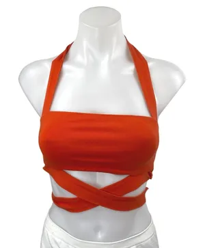 Superdown Orange Sleeveless Strappy Cami Bandeau Bustier Crop Tank Top Size XS thumbnail 1