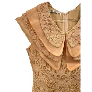 Nude Lace Tiered Dress New Lined Cocktail‎ Party Medium NWT Layered thumbnail 4
