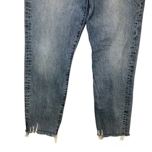 Levis Wedgie Straight Jeans‎ Womens 30 Blue High Rise Button Fly Raw Hem Denim thumbnail 4