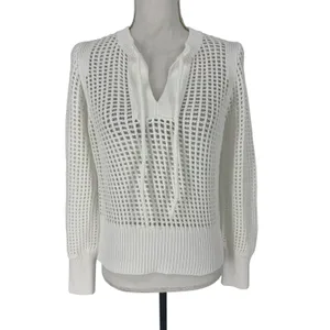 REPEAT White Perforated Drawstring Sweater‎ Size XXS thumbnail 4